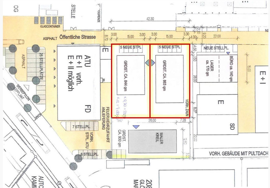 Gewerbehof Nord Planansicht.